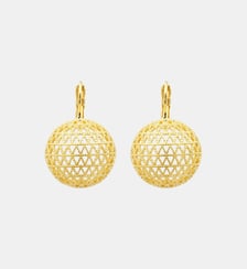 Boucles d'oreilles dormeuses rondes   doré à l'or fin - Betty Satellite