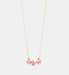 Collier plastron hellébores violettes et cristaux Les Néréides