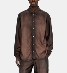 Chemise en denim enduit fluide Diesel