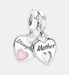 Charm Pendant Cœur Séparable Double Pandora