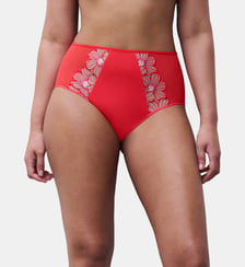Culotte taille haute broderie florale Chantelle Pulp