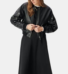 Bomber court cuir décor maxi oeillets Ikks