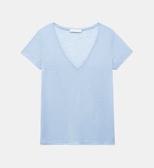 T-shirt manches courtes col v uni ELVIE La Petite Etoile