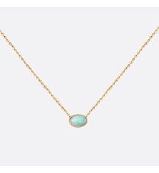 Collier doré malachite - cab ovale Caroline Najman
