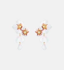 Boucles d'oreilles pendantes fleurs blanches de cerisier Les Néréides