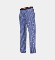 Bas de pyjama long à motif rayure coq bleu acier en coton Le Slip Francais