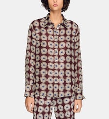 Chemise en soie à imprimé fleur Sandro