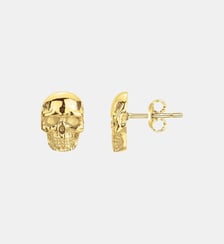 Boucles d'oreilles clous Tête de mort Doré en Acier 316L Phebus