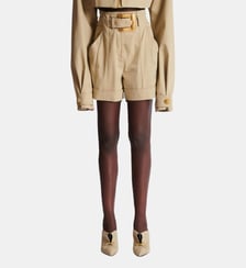 Short en gabardine de coton ceinturé Balmain