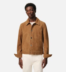 Veste boutonnée en cuir de chèvre Ami de Coeur embossé AMI Paris