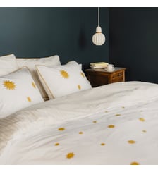 Housse de couette en percale de coton, SOLEIL Blanc Cerise