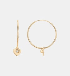 Créoles Jamais sans Toi | Médaille Coeur en Plaqué Or avec diamant blanc La Garçonne Diamant