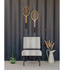 Chaise en métal noir et fourrure blanche Alma N°1491- Produit chiné Debongout