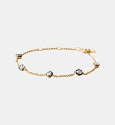 Bracelet bicolore en argent 925 plaqué en or jaune 18K avec topaze blanche Aristocrazy