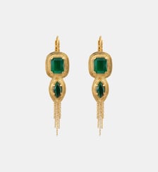 Boucles d'oreilles dormeuses   doré à l'or fin - Soleil Satellite