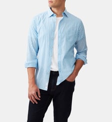 Chemise slim en coton doux à rayures manches longues Ferry Landing Rodd & Gunn