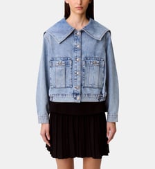 Veste Jean col vareuse denim clair Claudie Pierlot