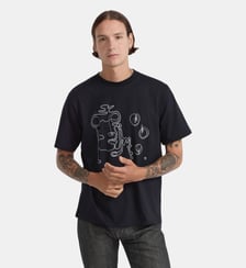 t-shirt Mark en jersey de coton artiste Jean-Christophe Bisson noir Agnès b.