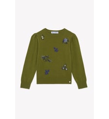Pull - Olive laine broderies fleurs Tartine Et Chocolat