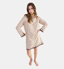 Chemise de nuit col classique en satin, Fascinante Laurence Tavernier