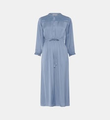 Robe midi en satin à smocks - RUBIE Gerard Darel