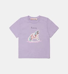 T-shirt à col rond avec logo Marni