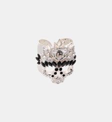 Bague ajustable avec cabochon central et strass DARKER Hipanema
