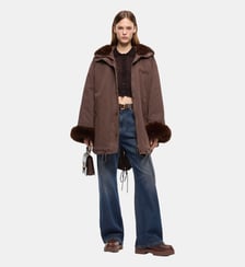 Parka en coton avec détails en fourrure synthétique Pinko
