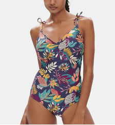 Maillot de bain 1 pièce bonnet mousse sans armature - Imprimé Bleu Seaside Simone Pérèle