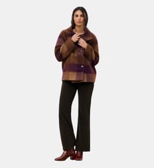 Manteau gcometecarreau2 - Laine recyclee Caroll