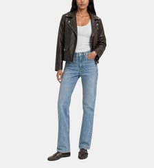 Blouson en cuir marron The Kooples
