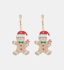 Boucles d'oreilles bonhommes en pain d'épices Noël Balaboosté