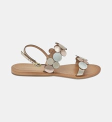 Sandales plates en cuir ornée de pastilles HOLLYDOT Les Tropeziennes par M. Belarbi