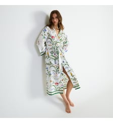 Kimono long col kimono en satin Laurence Tavernier