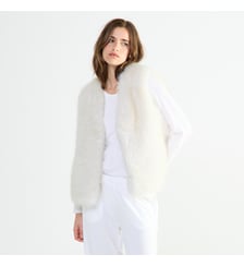 Gilet court  en fausse fourrure Laurence Tavernier