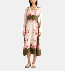 Robe pilar en sergé de soie placé Momonì