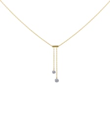 Collier 360° CRAVATE - 2 diamants, poids total 0,20ct approx.  - Or blanc 750‰ La Brune & La Blonde