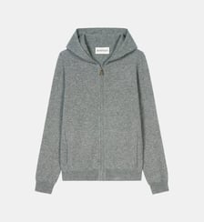 Sweat droit zippé à capuche en cachemire  Bompard