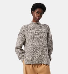 Pull col montant maille moulinée laine Lacoste