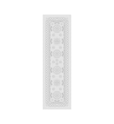 Chemin de table pur coton antitache motif jacquard blanc Eloise diamant Garnier Thiebaut