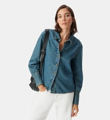 Chemise en jean boutons militaires Ikks