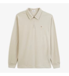 Polo zippé manches longues en coton interlock Serge Blanco