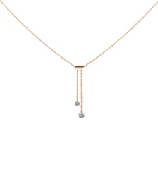 Collier 360° CRAVATE - 2 diamants, poids total 0,20ct approx.  - Or blanc 750‰ La Brune & La Blonde