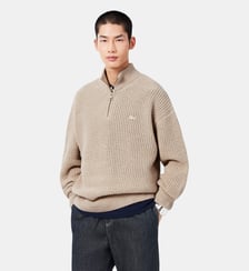 Pull col montant zippé laine Lacoste