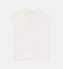 T-shirt sans manches col rond imprimé broderie TUNSET La Petite Etoile