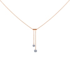 Collier 360° CRAVATE - 2 diamants, poids total 0,35ct approx.  - Or rose 750‰ La Brune & La Blonde