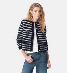 Cardigan rayé en laine Ikks