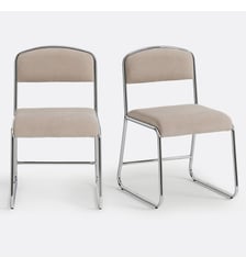 Lot de 2 chaises chrome et tissu La Redoute Interieurs