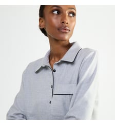 Chemise de nuit col classique en flanelle de coton, Radieuse Laurence Tavernier