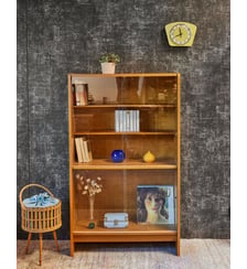 Vitrine en bois des années 70 Victoria N°203- Produit chiné Debongout